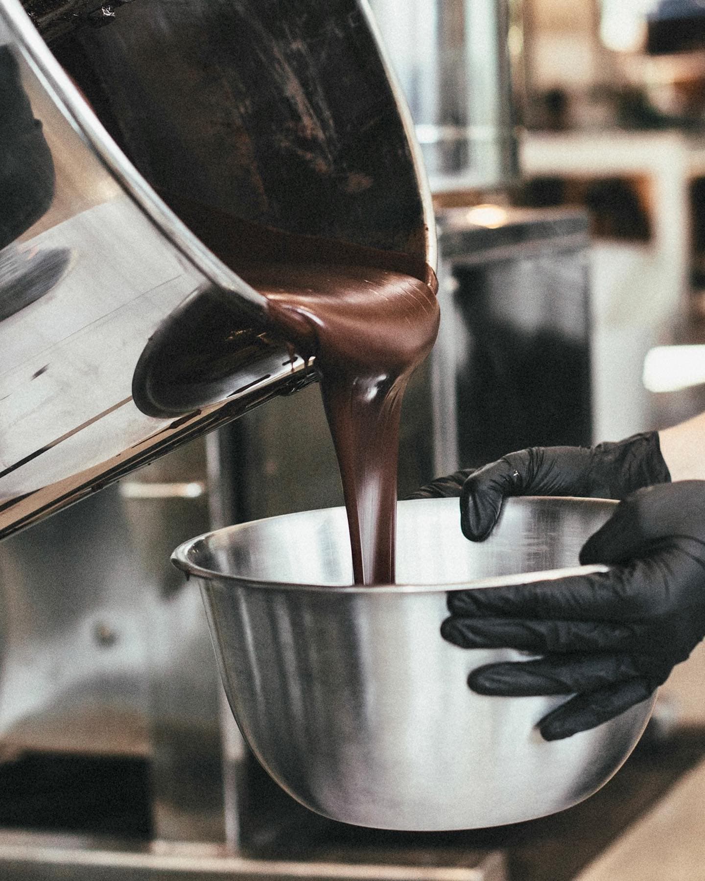 Una ampolla de xocolata Puchero en una cafeteria